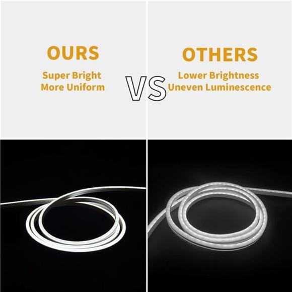 Neon LED StripLights 16.4ft/5m Neon Light Strip 12V Silicone LED Neon Rope Light - Picture 4 of 7